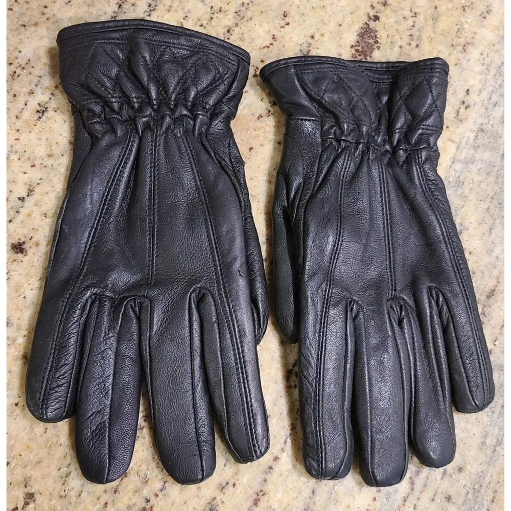 Thinsulate Insulation Women's Size L Black Soft Leather Quilted 40 Gram Biker